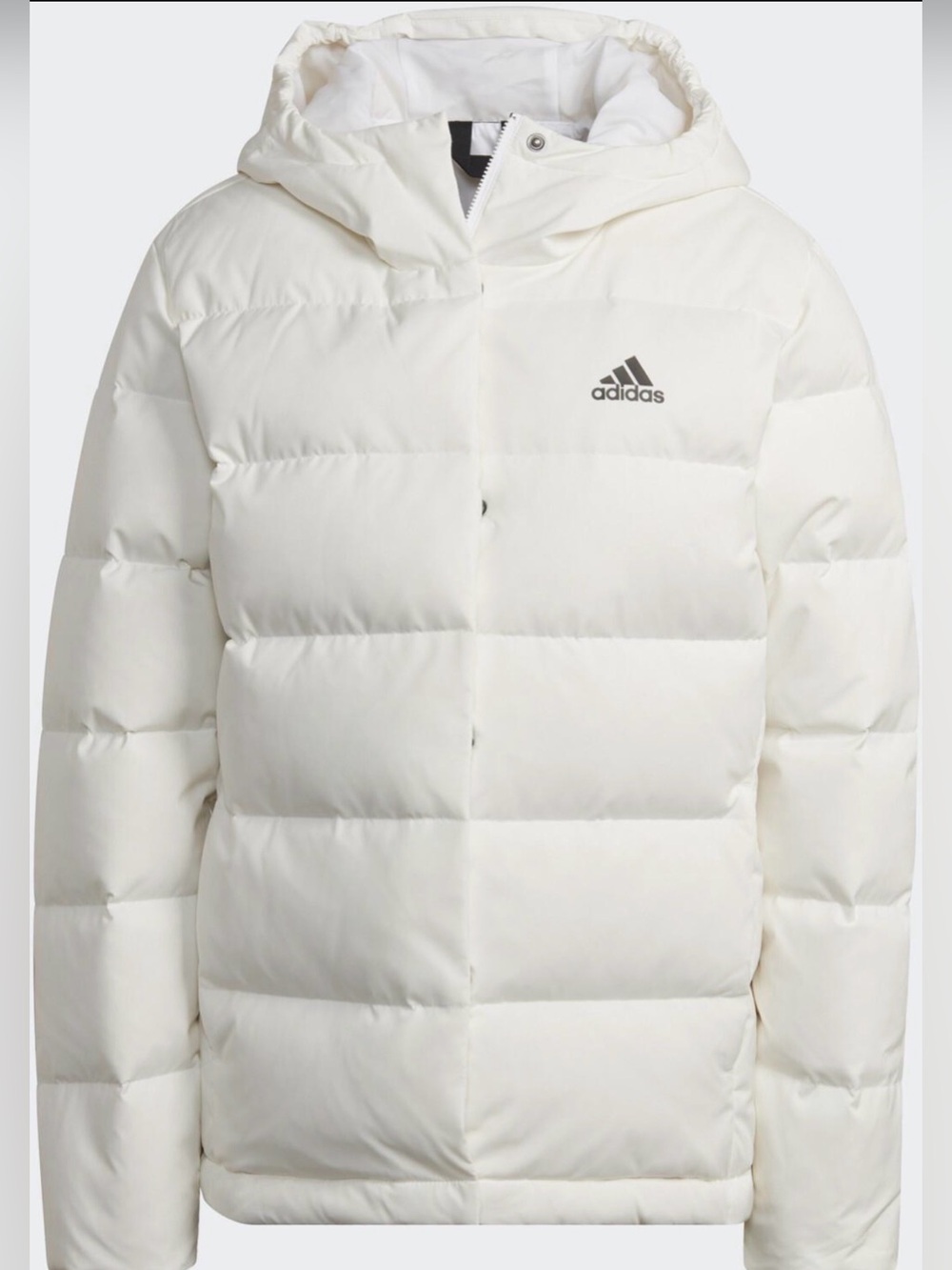Adidas Helionic White Hooded Down Puffer Jacket Women's Size Large